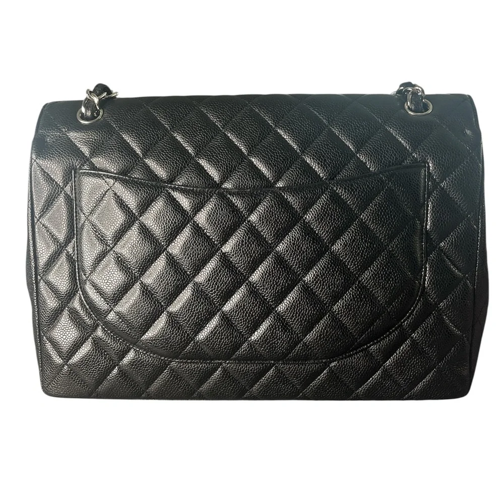 Chanel caviar quilted single flap maxi